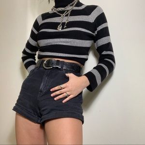 Black and gray striped sweater